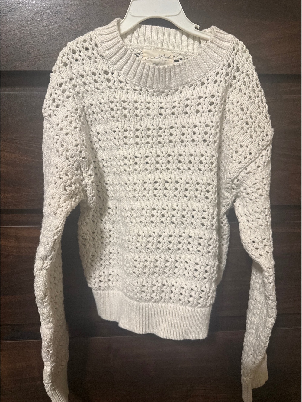 Universal Thread White Crochet Knit Sweater XS